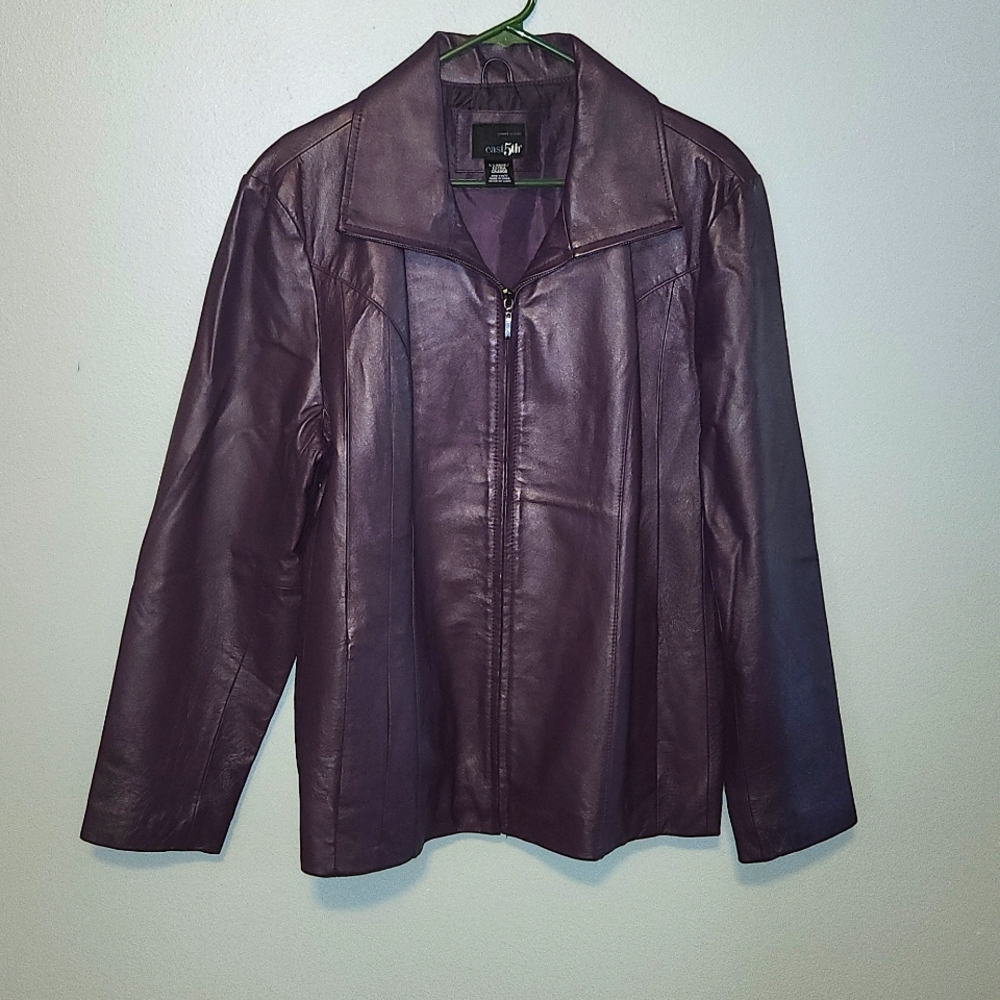 East 5th Purple Leather Jacket